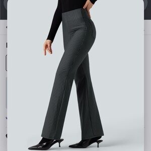 Black Pinstripe Boot Cut Pants